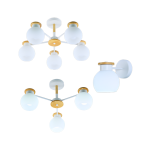 Pendant light LED Series – 74390 Series (White + Wood)
