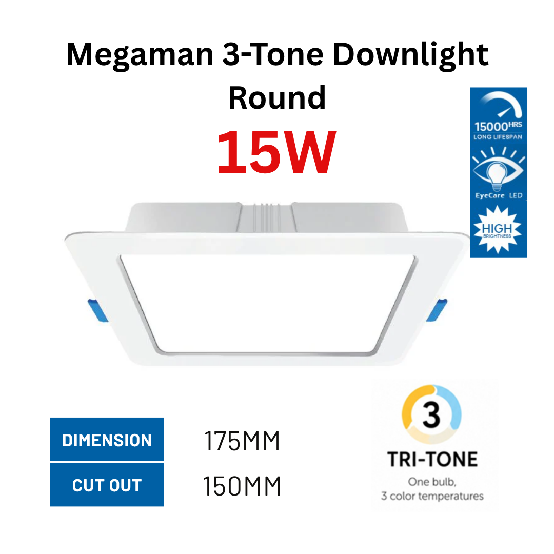 15w s Megaman 3-Tone 15W Downlight Square - Image 1