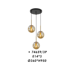 Modern Amber Globe Pendant - Image 3
