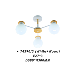Pendant light LED Series – 74390 Series (White + Wood) - Image 3