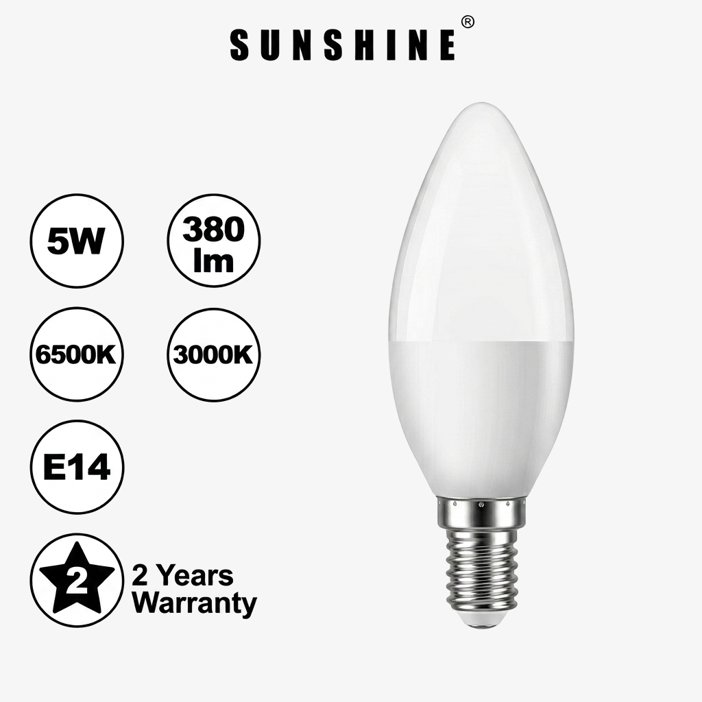 Gemini_Generated_Image_7auls37auls37aul-gray-bg Sunshine LED 5W (LCANE) E14 Bulb - Image 1