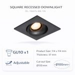 Modern Adjustable Recessed Spotlight (GU10)– DL-1661s