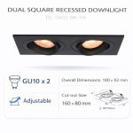 Double Adjustable Recessed Spotlight (GU10 x 2) – DL-5602