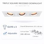Triple Adjustable Recessed Spotlight (GU10 x3) – DL-5603 - Image 2