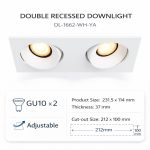 Double Adjustable Recessed Spotlight (GU10 x 2) – DL-1662
