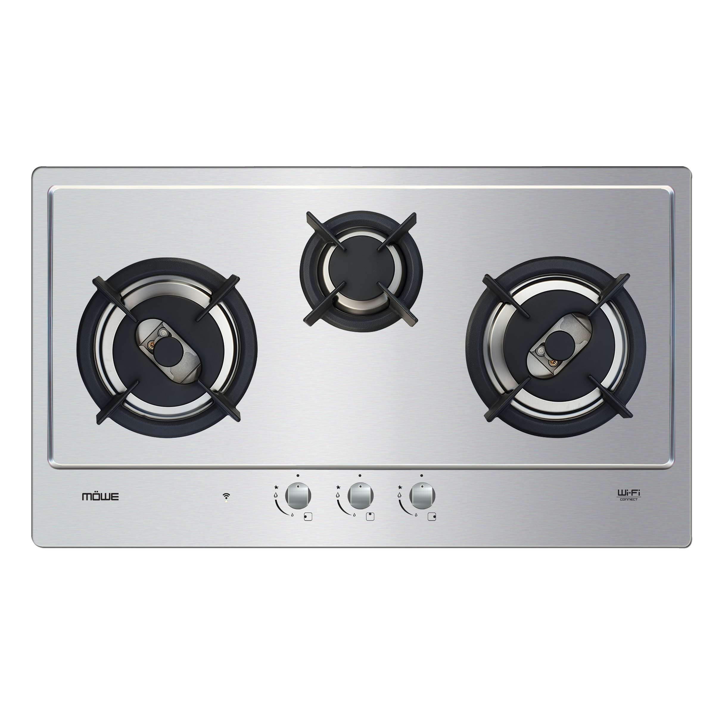 654158b2ad41256fe6d05d252e6676da Mowe 90 cm Wi-Fi Hob with 3 Burners S/S - Image 1