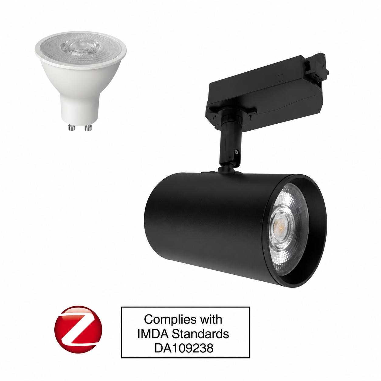 8fa80703-249a-437d-bb7c-e7ec395f65d1 ECODO Smart GU10 (Black/White) Demi Track Light - Image 1
