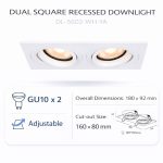 Double Adjustable Recessed Spotlight (GU10 x 2) – DL-5602 - Image 2