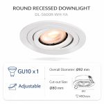 Modern Adjustable Recessed Spotlight (GU10)– DL-5600r - Image 2