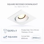 Modern Adjustable Recessed Spotlight (GU10)– DL-1661s (White)