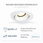 Modern Adjustable Recessed Spotlight (GU10)– DL-1660r - Image 2