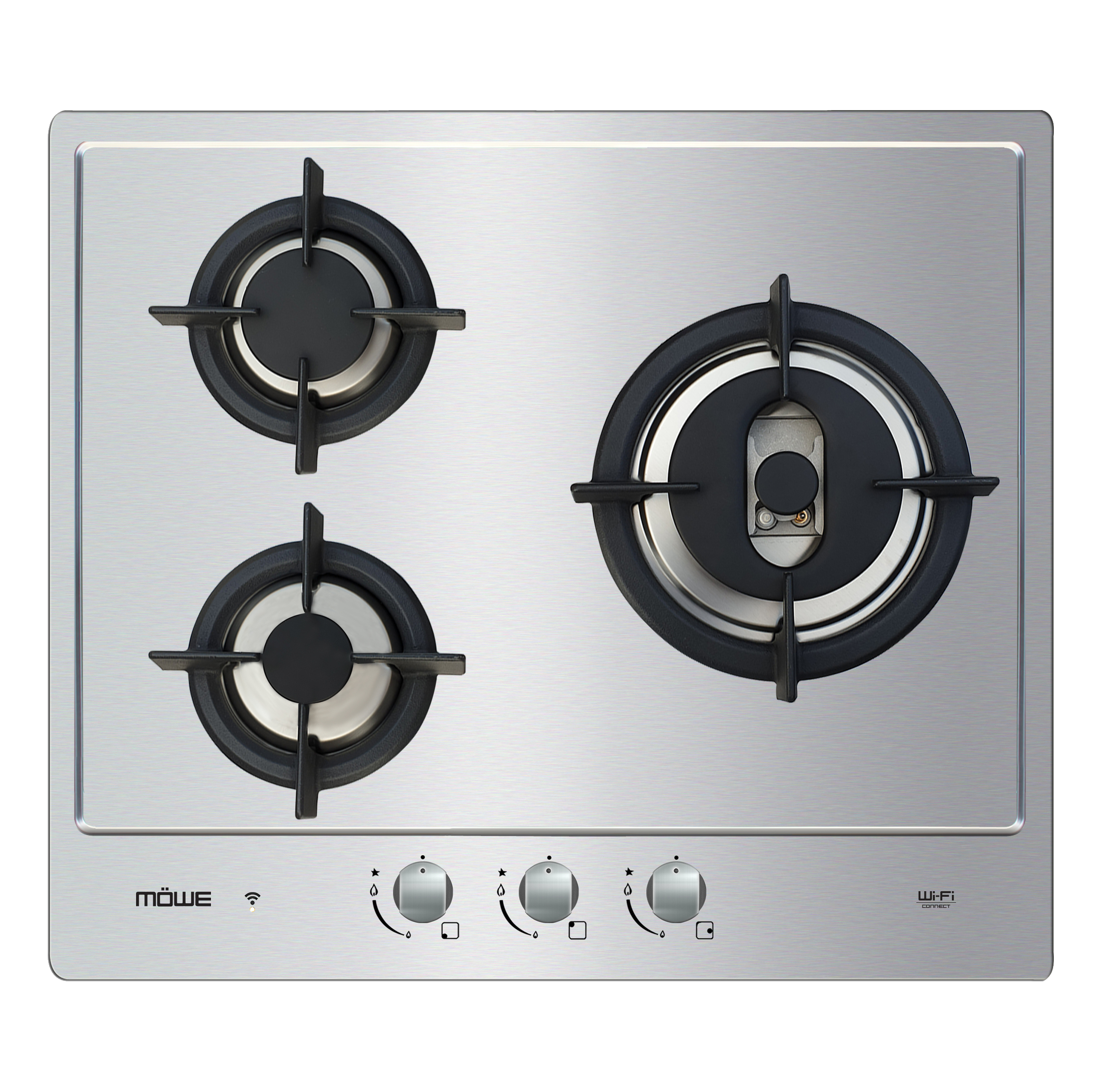 d8cf2944a0430c1fc322b021c8877bae Mowe 60cm Wi-Fi Hob with 3 Burners S/S - Image 1