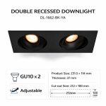 Double Adjustable Recessed Spotlight (GU10 x 2) – DL-1662 - Image 2