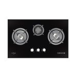 Aerogaz AZ-383F - 79cm Tempered Glass Gas Hob 3 Burners