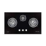 Aerogaz AZ-933F - 88cm Tempered Glass Gas Hob 3 Burners