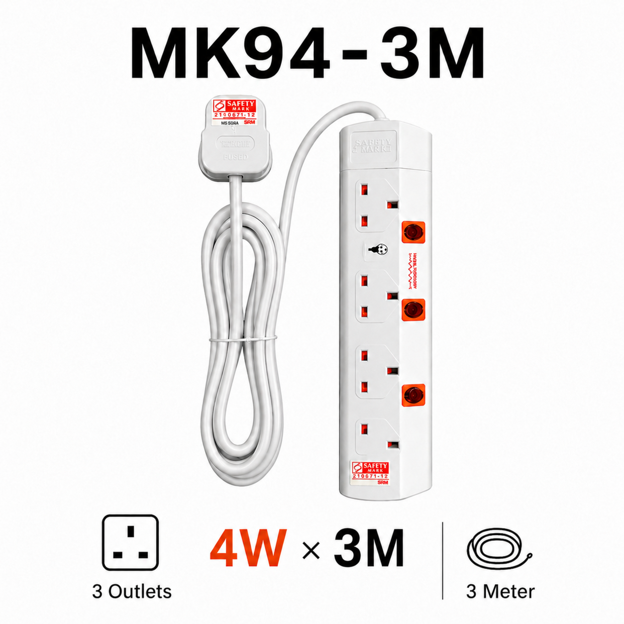 249c0266e31f1ffca3fdd7f1111b1a48 EXTENSION CORD MK94-3M,4WX3M - Image 1