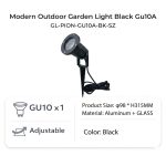Modern Outdoor Garden Light Black Without Gu10 A - Image 2