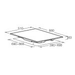 Aerogaz AZ-933SF - 88cm Stainless Steel Gas Hob 3 Burners - Image 2