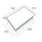 Aerogaz AZ-473F - 70cm Tempered Glass Hob 4 Burners - Image 2
