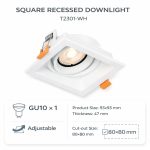 Square Recessed Downlight T2301 (White / Black)
