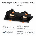 Square Recessed Downlight T2302 (White / Black) - Image 3