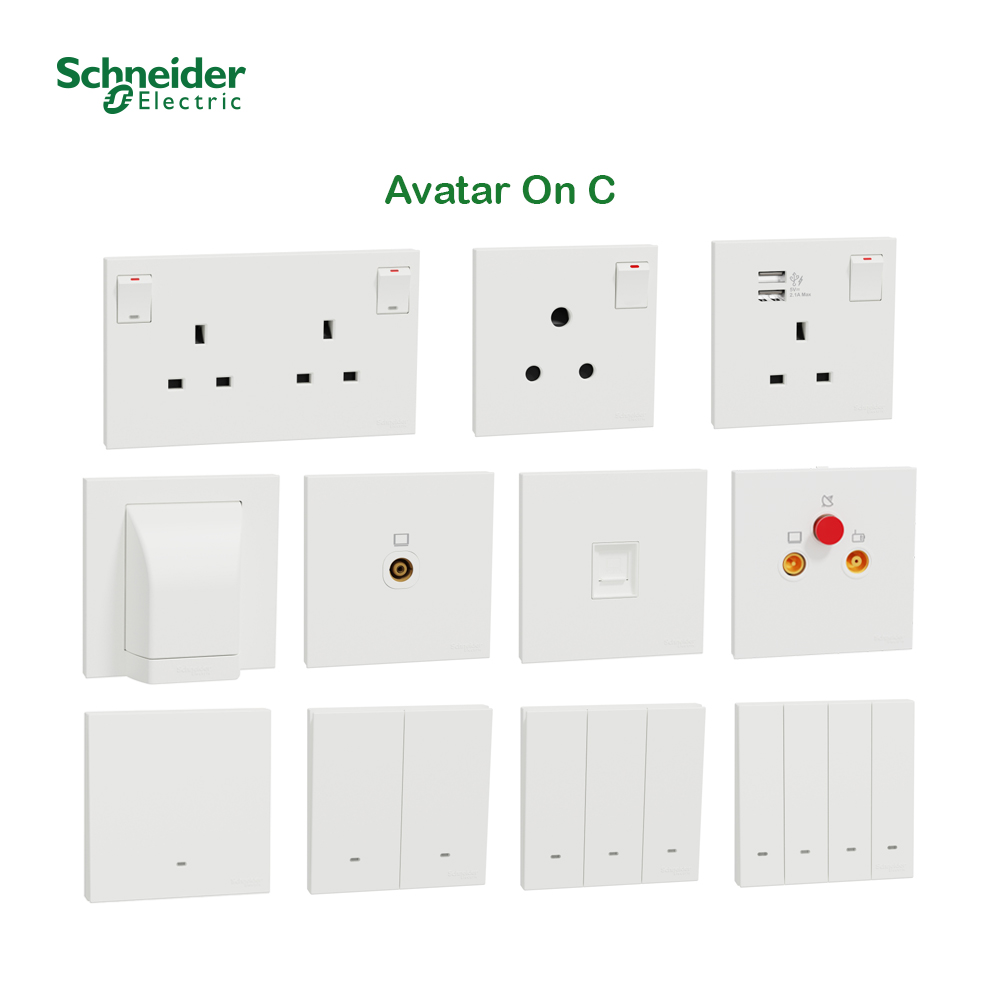 0-AvatarOnC-WE-a Schneider AvatarOn C Switch (White) - Image 1