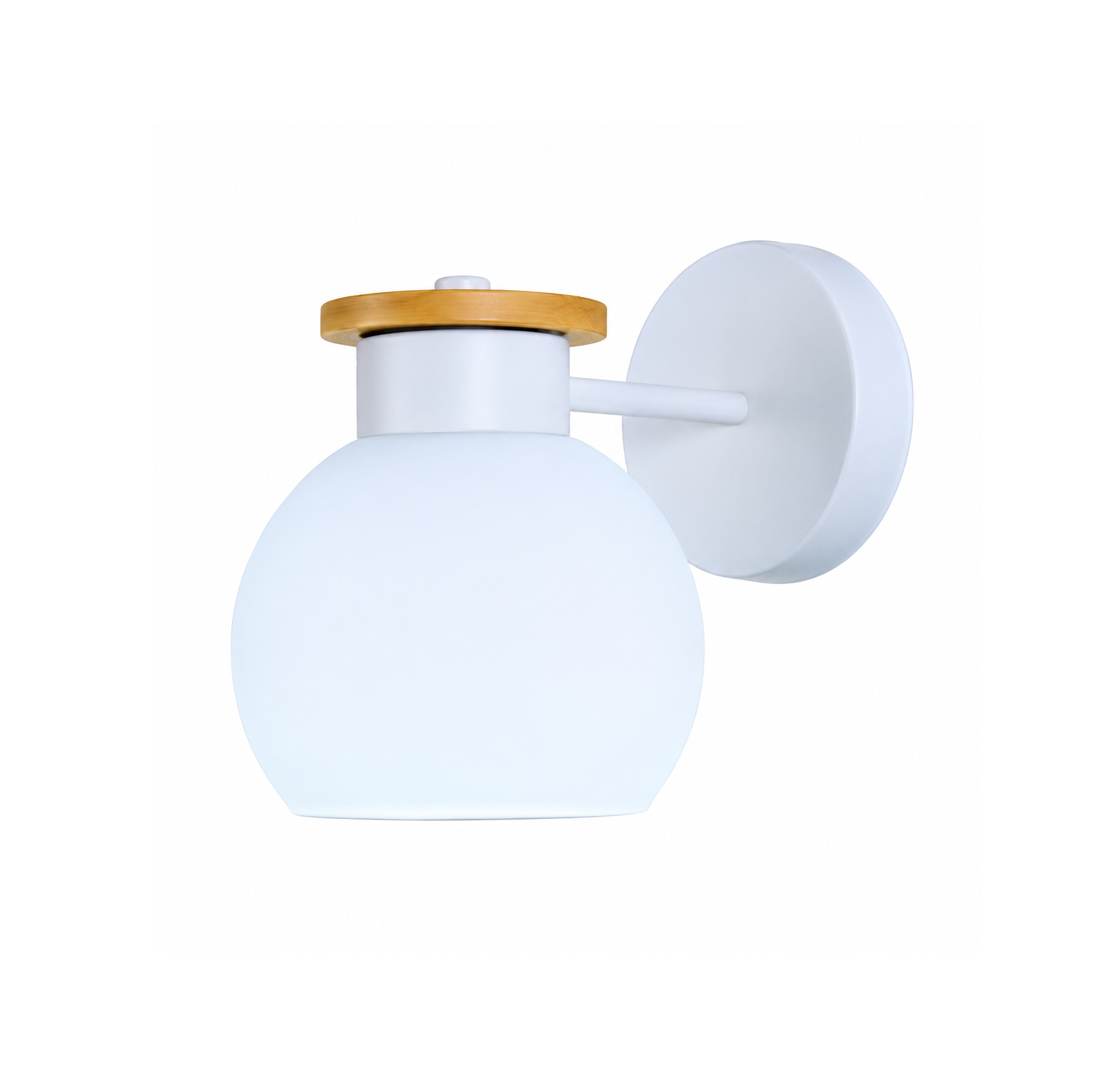 1 head Pendant light LED Series –Wall Light 74390 Series (White + Wood) - Image 1