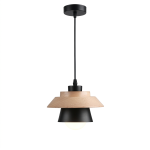 Modern Nordic Wooden Pendant Light Black