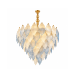 Luxury Feather Glass Chandelier – 18282/400 Gold Pendant Light