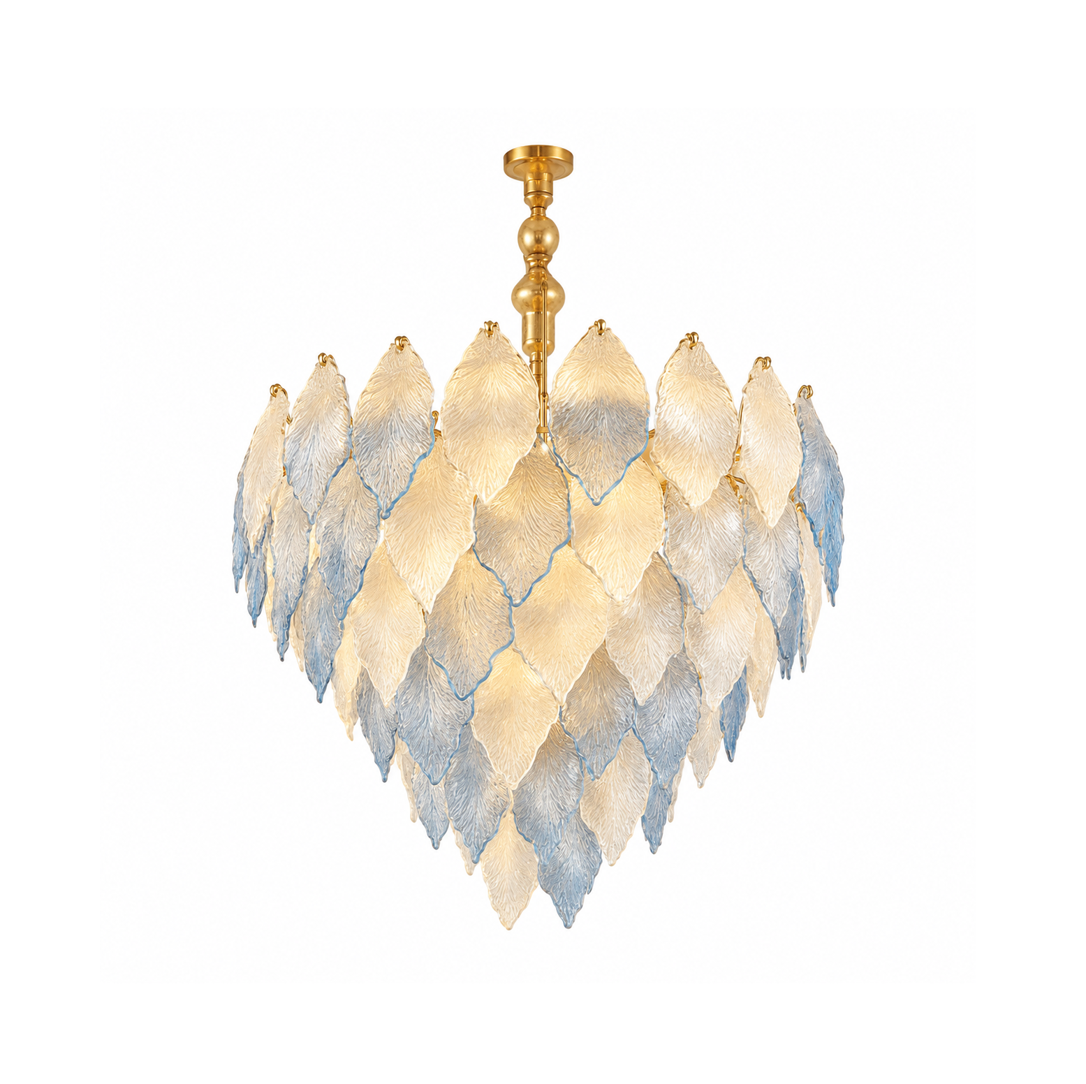 ChatGPT Image May 25, 2026, 04_58_15 PM Luxury Feather Glass Chandelier – 18282/400 Gold Pendant Light - Image 1