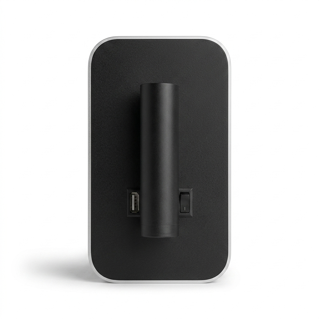 Gemini_Generated_Image_evcbl7evcbl7evcb Modern LED Reading Wall Light with USB Port & Switch Black - Image 1
