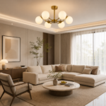 Modern Gold Glass Chandelier – PENDANT-PION-74534-6R-GD-GH - Image 2