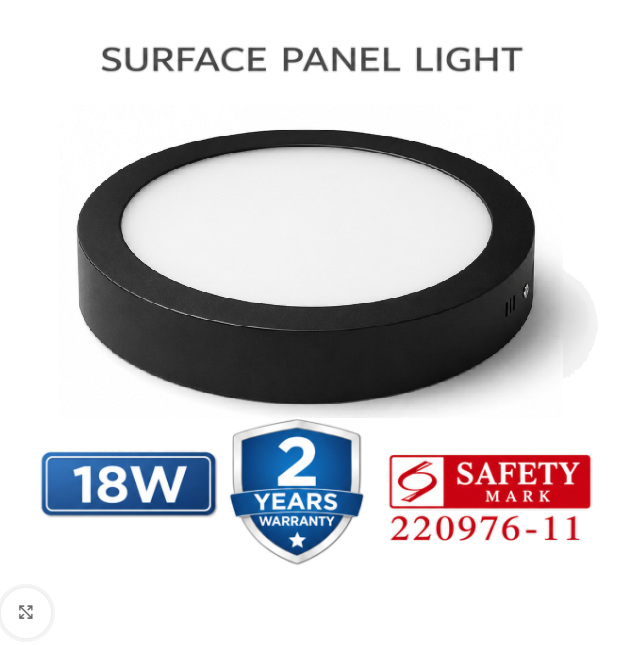 Untitled LED Surface Panel Light | Round |18W | Black Frame - Image 1