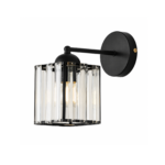 Modern Crystal Wall Light – Black Finish