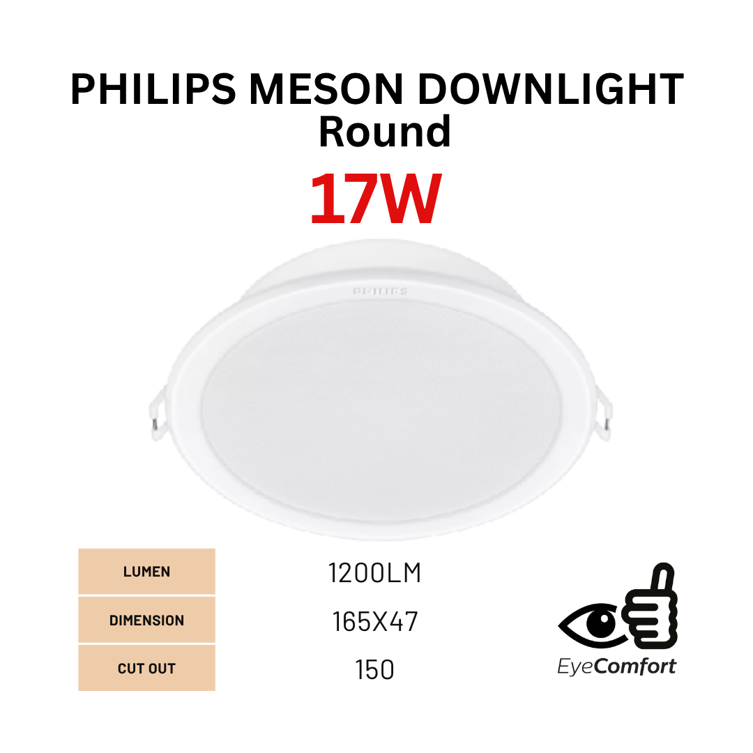 17W RD Philips Meson LED Downlight Round 17W - Image 1