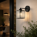 Modern Crystal Wall Light – Black Finish - Image 2