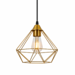 Geometric Wire Pendant Light | Gold Finish