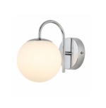 Modern Glass Globe Wall Light – Silver Finish