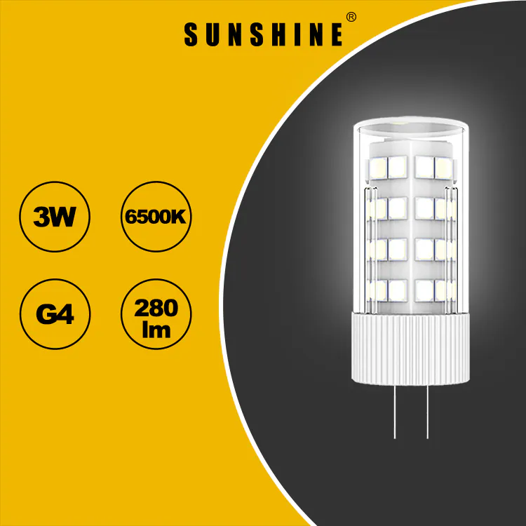 800x SUNSHINE LED Capsule Light Bulb G4 3W AC12V/DC12V | 3000K Warm White / 6500K Daylight - Image 1