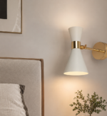 Modern Nordic Dual Cone Wall Light – White & Gold - Image 2