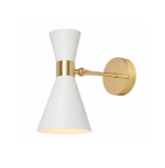 Modern Nordic Dual Cone Wall Light – White & Gold