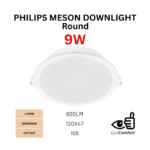 Philips Meson LED Downlight Round 9W