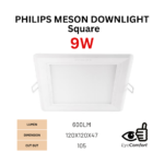 Philips Meson LED Downlight Square 9W
