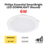 Philips LED Recessed Downlight 6W (Round)