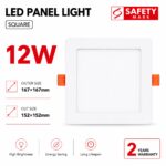 PLST SQUARE 12W DOWNLIGHT WITH SAFETY MARK