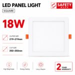 PLST SQUARE 18W DOWNLIGHT WITH SAFETY MARK