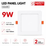 PLST SQUARE 9W DOWNLIGHT WITH SAFETY MARK
