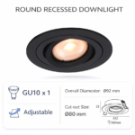 Modern Adjustable Recessed Spotlight (GU10)– DL-5651r