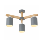 Modern Ceiling Light | Grey & Wood Finish
