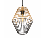 Modern Two-Tone Wire Cage Pendant Light | Black & Gold